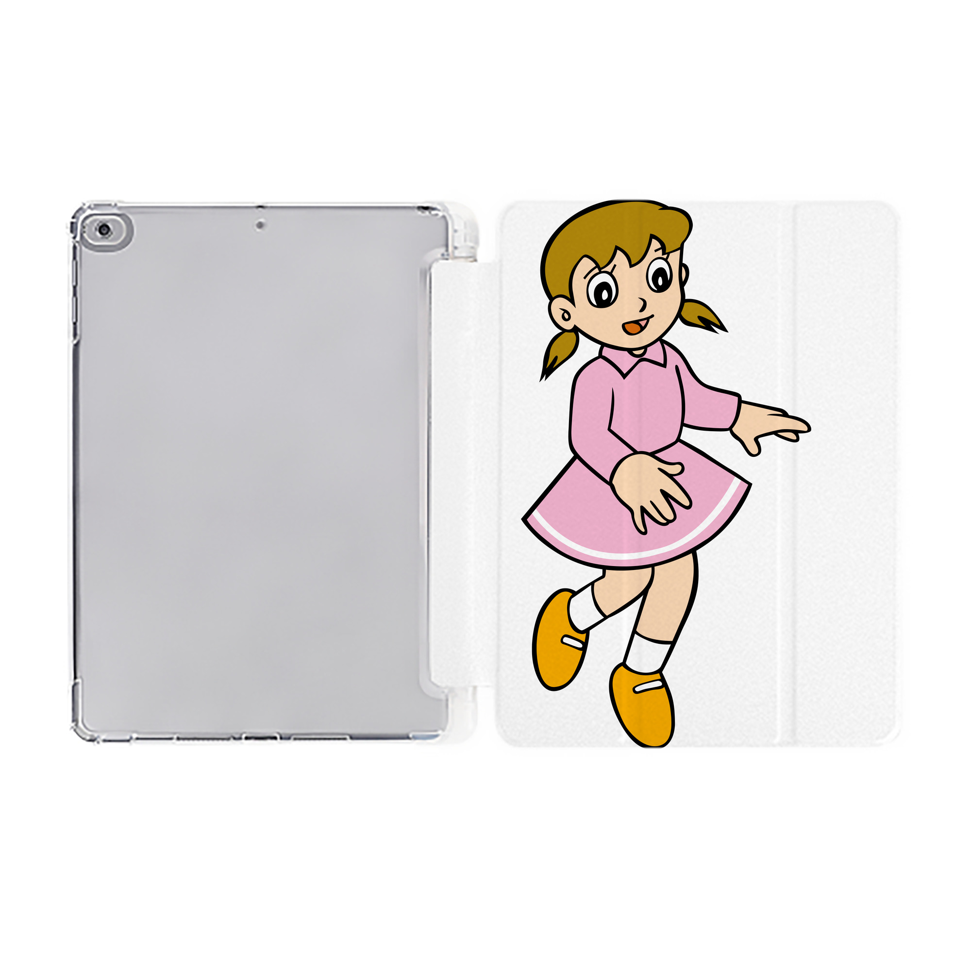 （画像用） ドラえもん みなもと しずか Doraemon Shizuka Minamoto IPad ケース ペン収納付き 三つ折りスタンド PUレザー×シリコン 対応機種9.5/10.5/10.9インチ